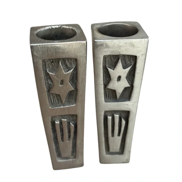 Judaic / Shabbat Candle Holders. Set of 2.